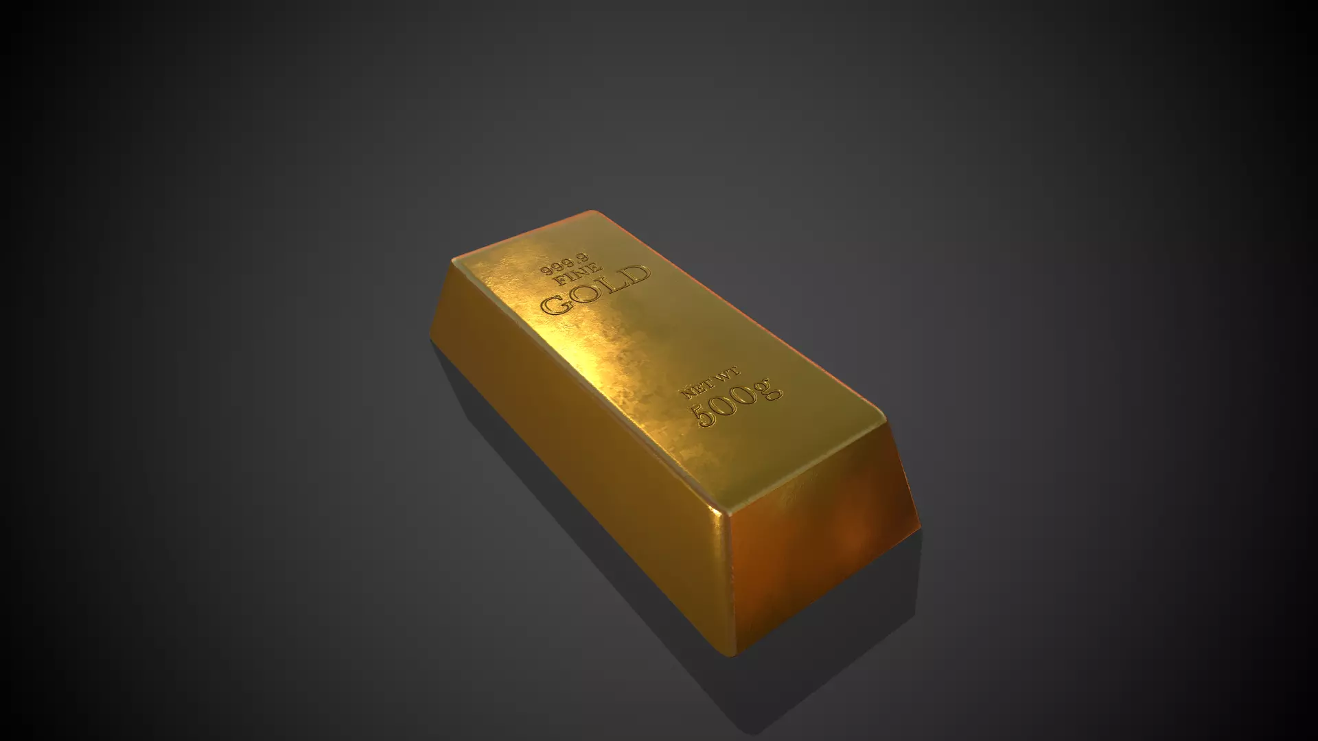 Gold Bar 500g Low-poly 3D model_0