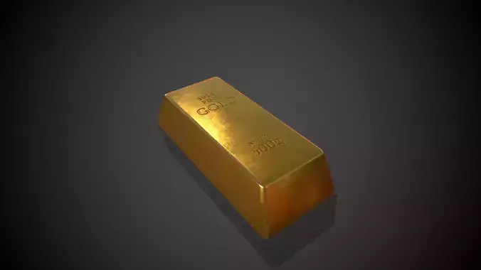 Gold Bar 500g Low-poly 3D model