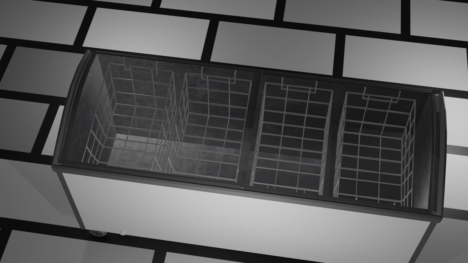 Display Freezer White - low polygon Low-poly 3D model_2