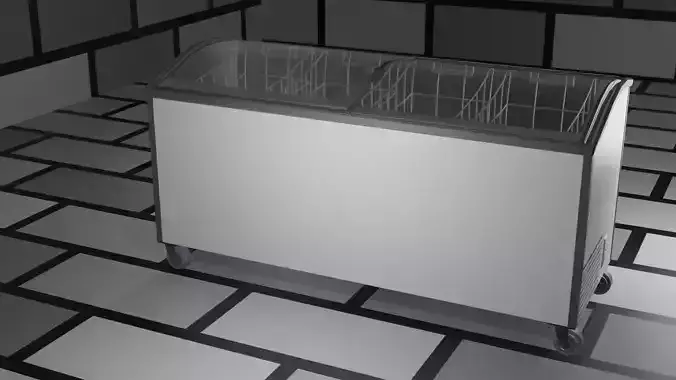 Display Freezer White - low polygon