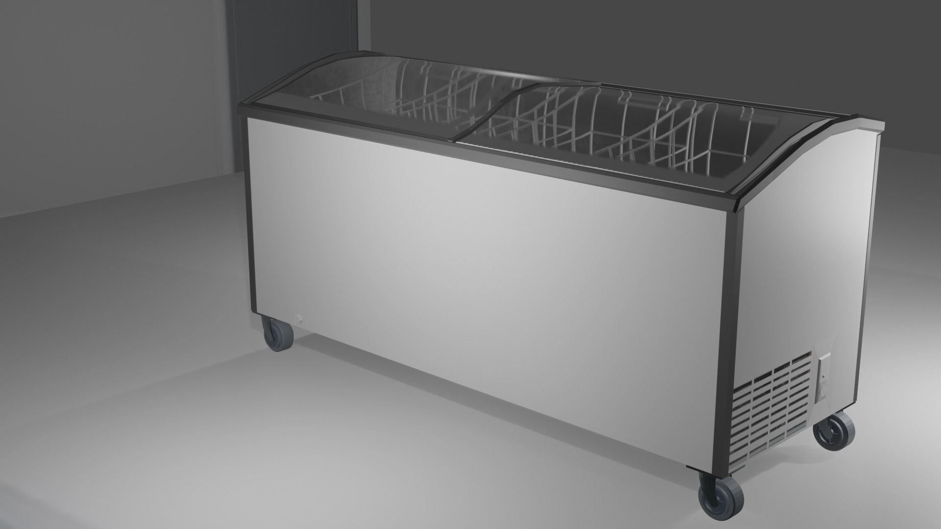 Display Freezer White - low polygon Low-poly 3D model_3