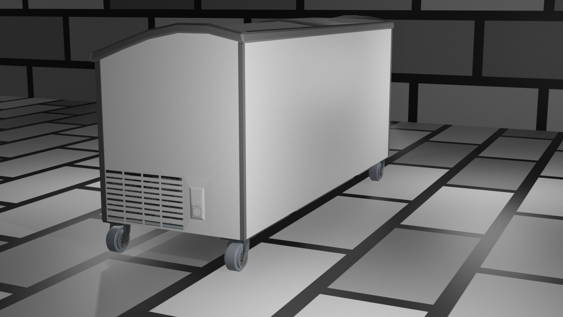 Display Freezer White - low polygon Low-poly 3D model_1