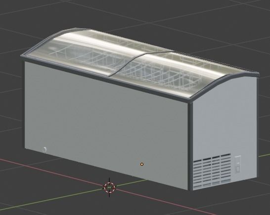 Display Freezer White - low polygon Low-poly 3D model_4