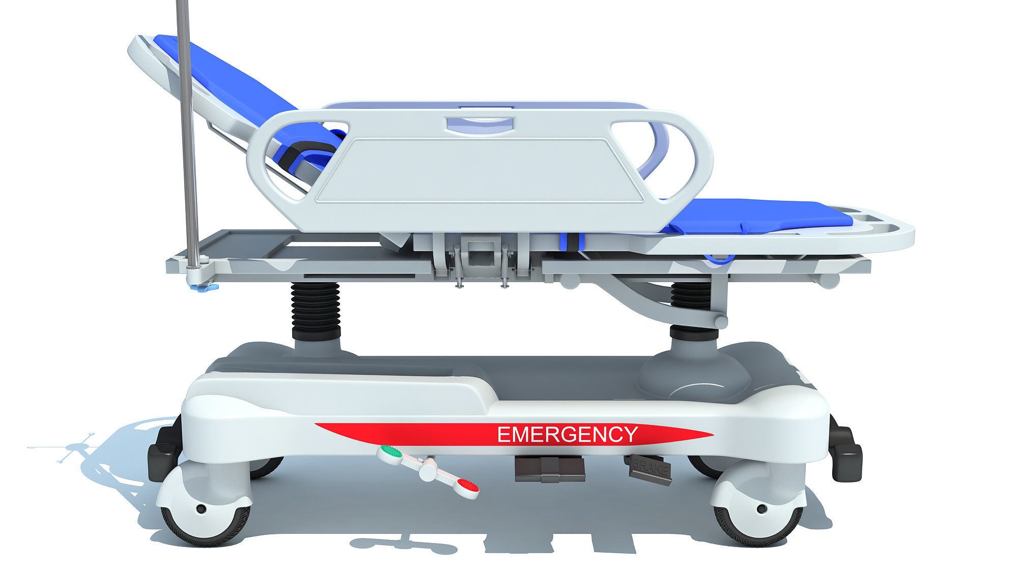 Ambulance Patient Transfer Stretcher Trolley 3D model_1