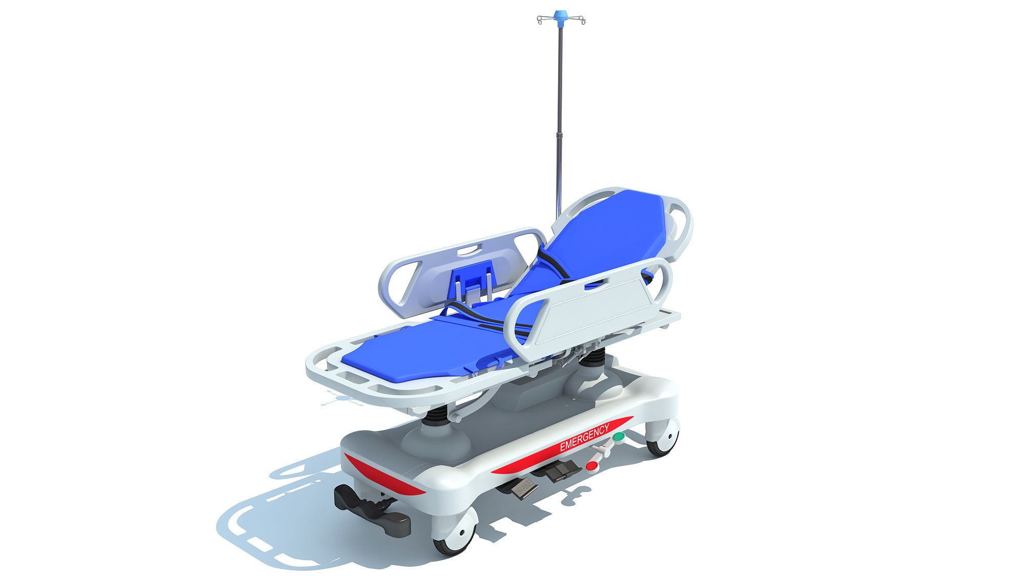 Ambulance Patient Transfer Stretcher Trolley 3D model_3
