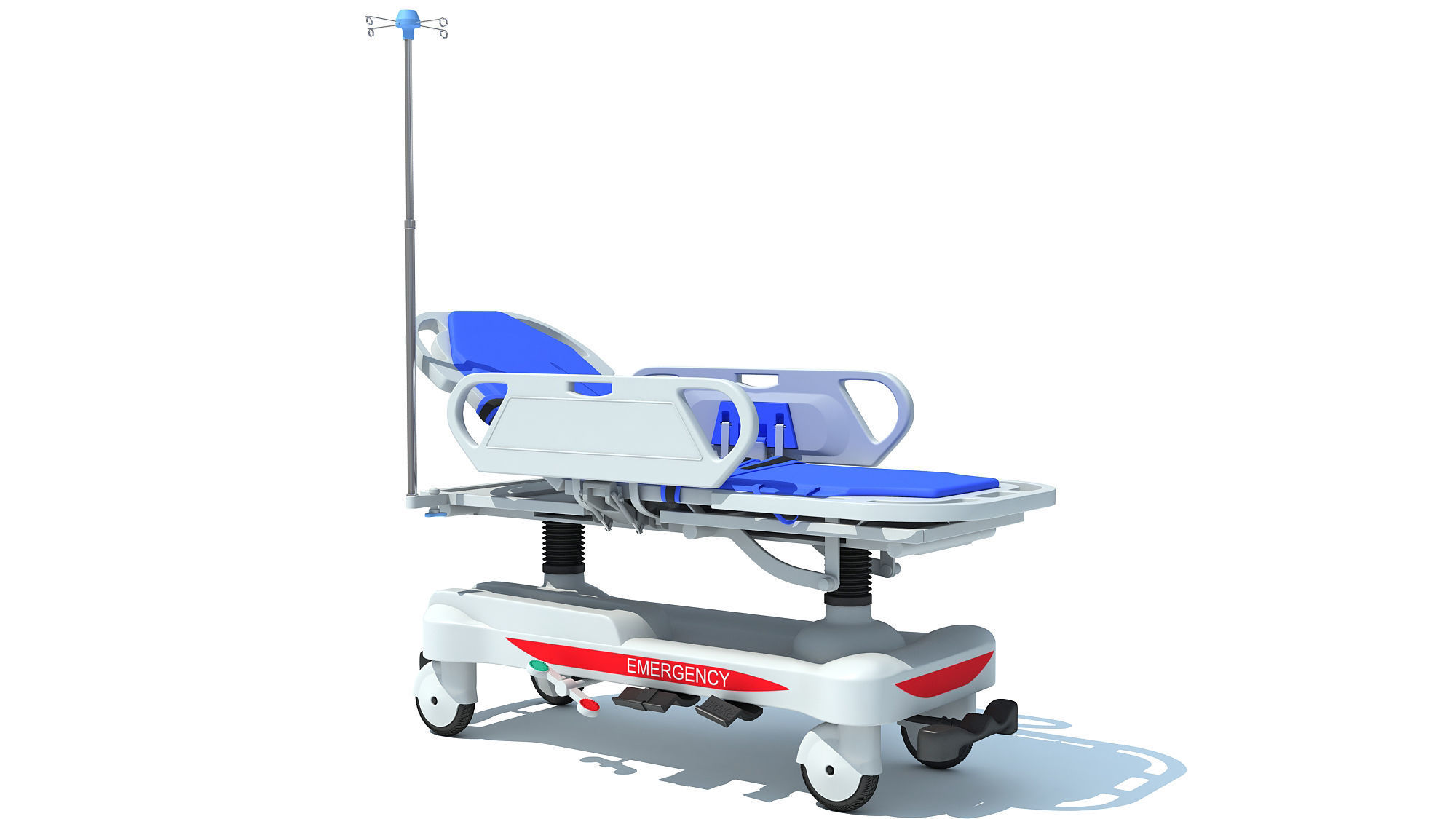 Ambulance Patient Transfer Stretcher Trolley 3D model_2