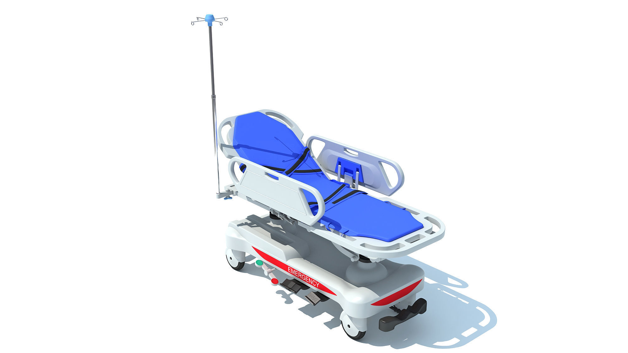 Ambulance Patient Transfer Stretcher Trolley 3D model_5