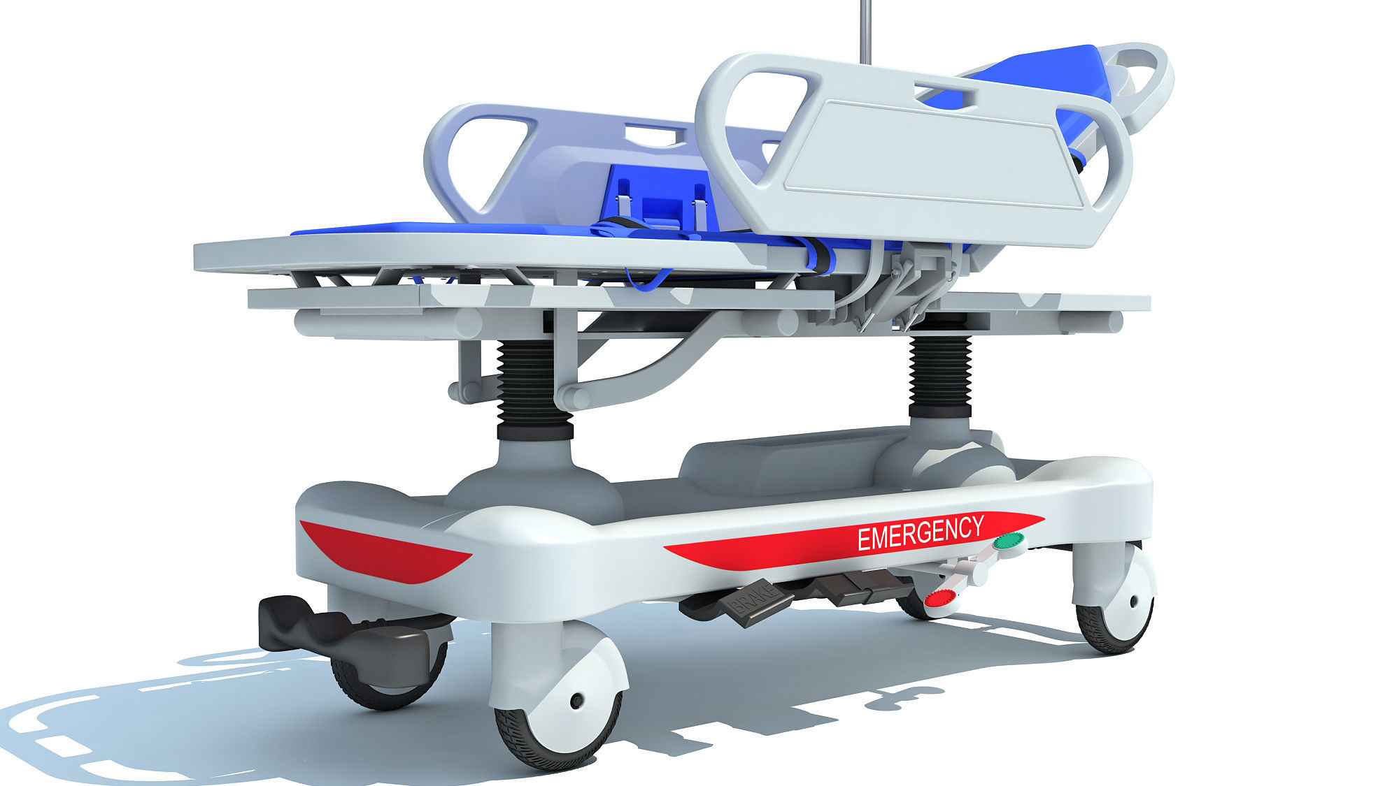 Ambulance Patient Transfer Stretcher Trolley 3D model_4