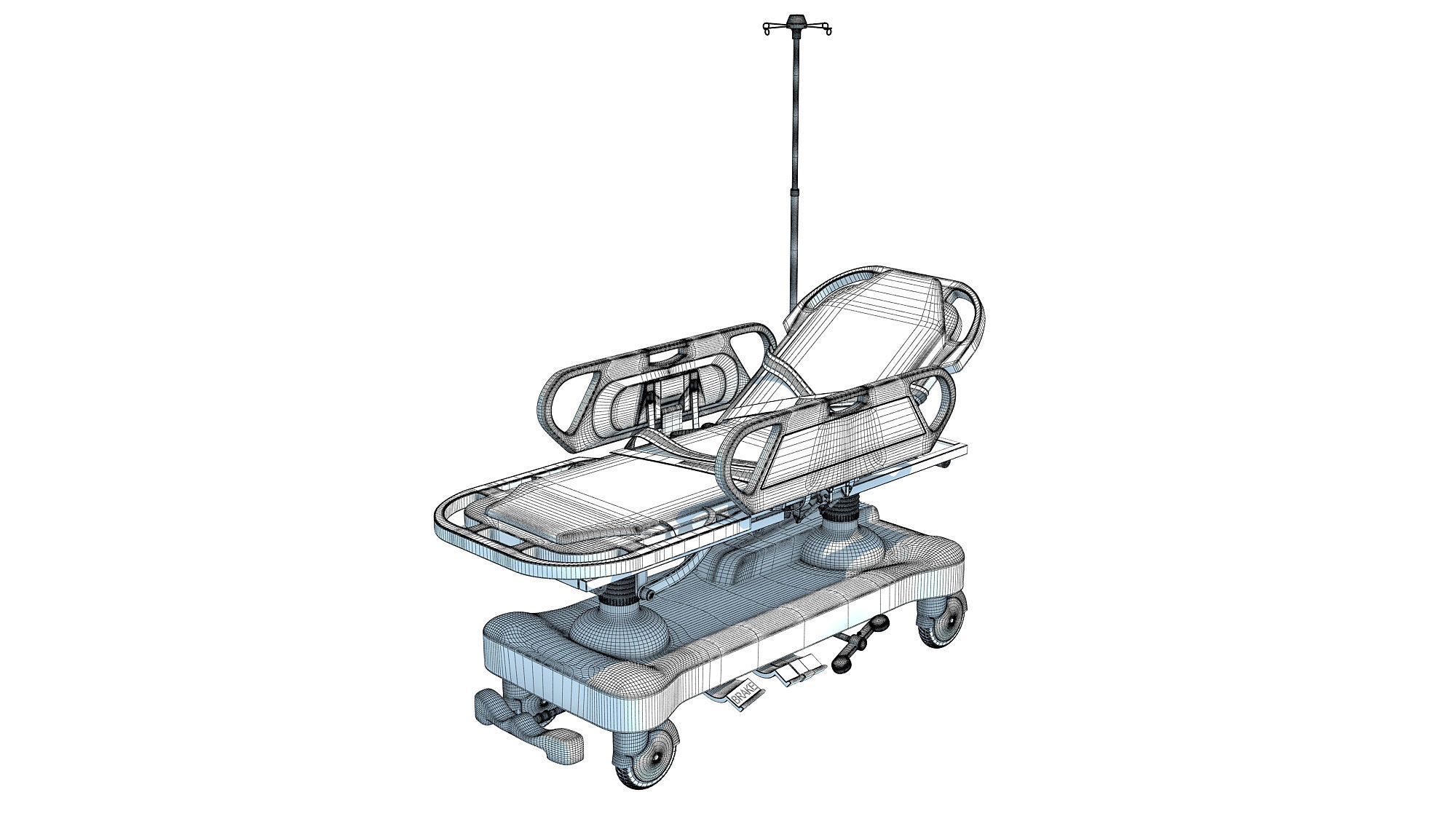 Ambulance Patient Transfer Stretcher Trolley 3D model_13