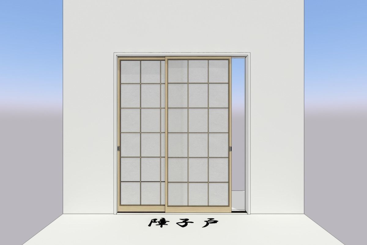 Japanese Door FUSUMA SHOUJI 3D model_5