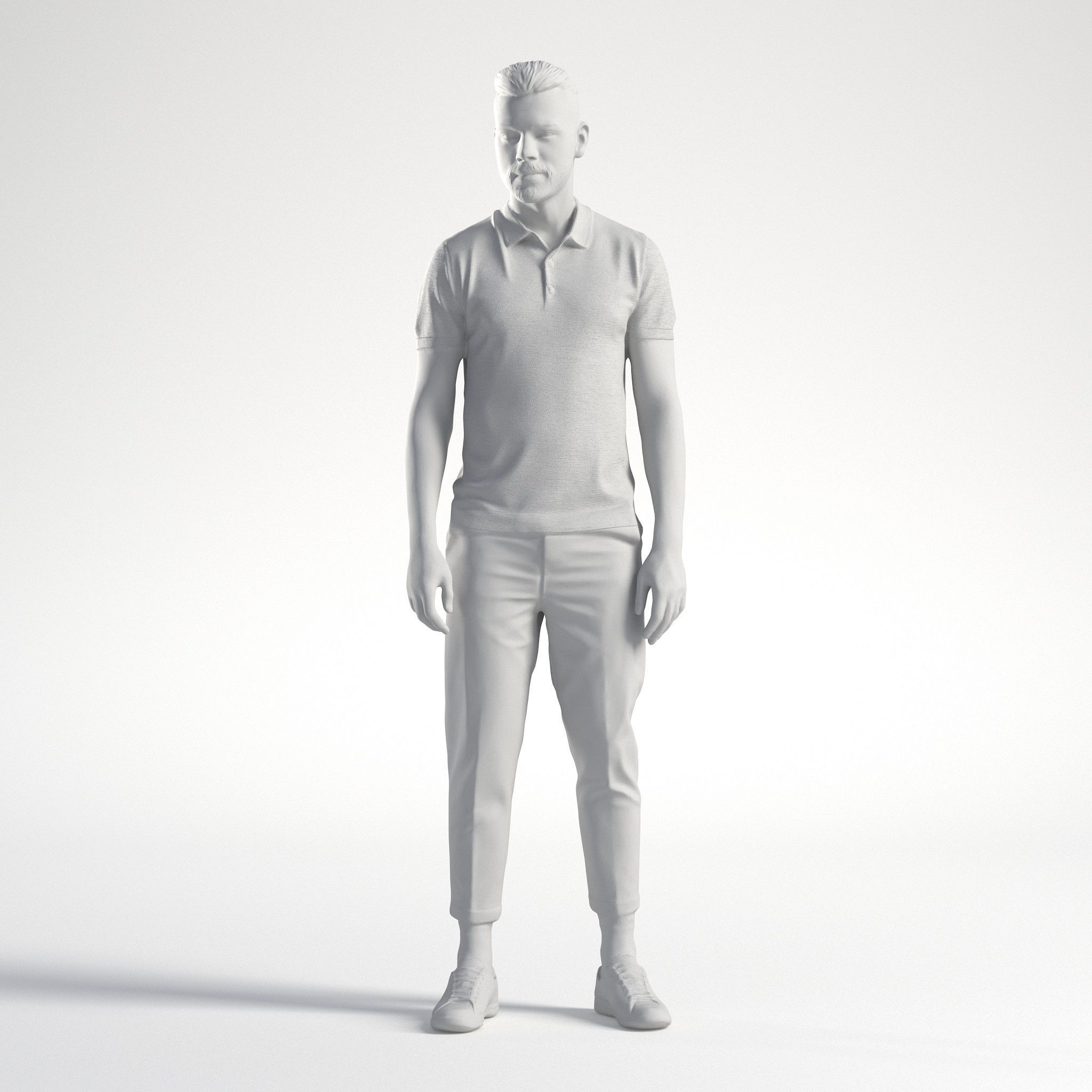 Man Casual Outfit Standing Low poly Inder 1194 3D model_8