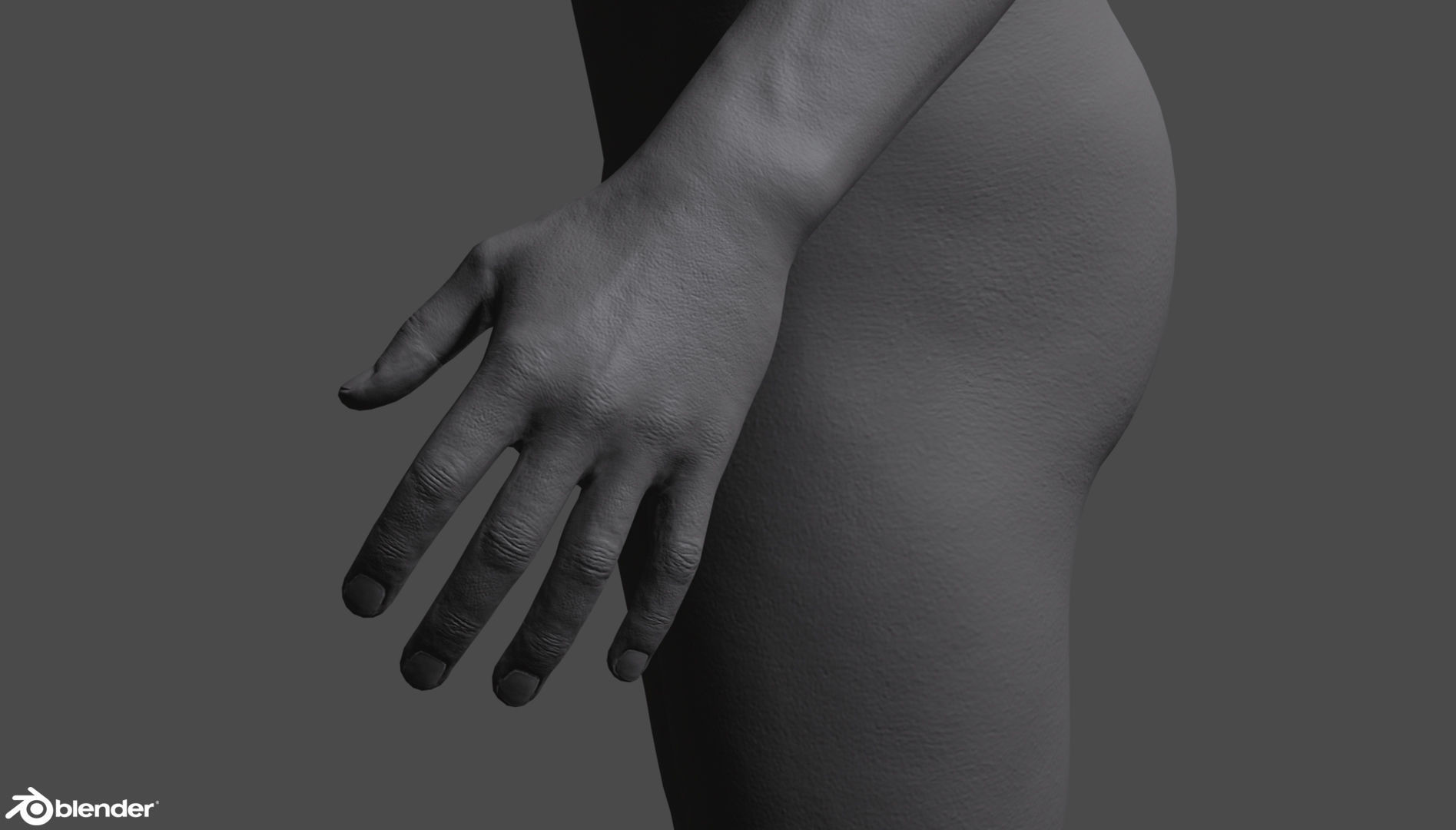 Male Custom Basemesh Lowpoly For Blender Low-poly 3D model_17