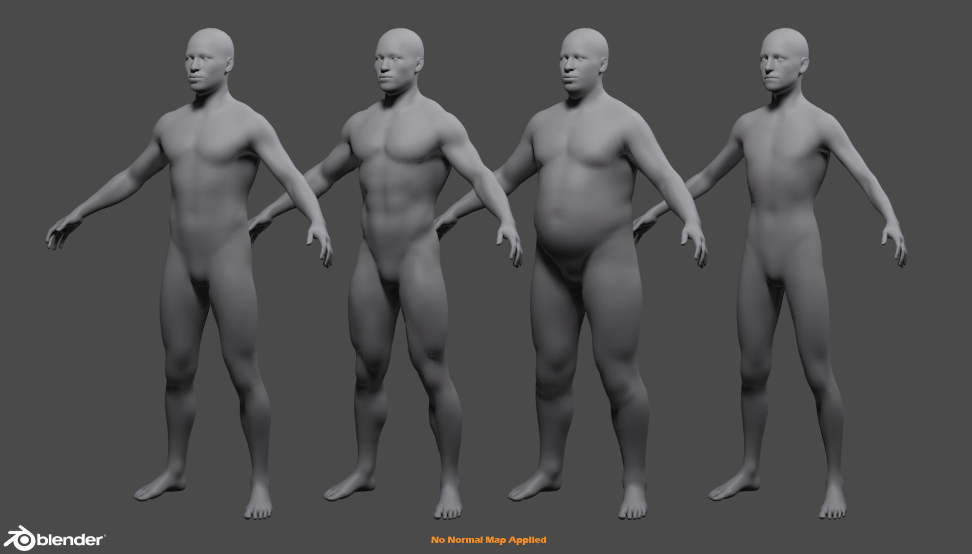 Male Custom Basemesh Lowpoly For Blender Low-poly 3D model_18
