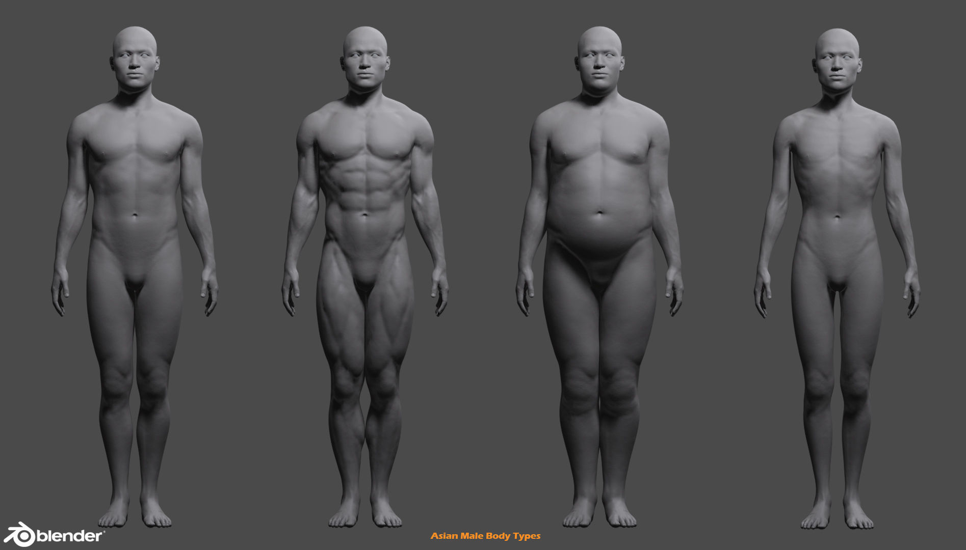 Male Custom Basemesh Lowpoly For Blender Low-poly 3D model_7