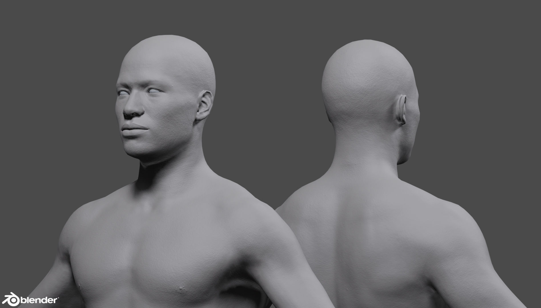Male Custom Basemesh Lowpoly For Blender Low-poly 3D model_13