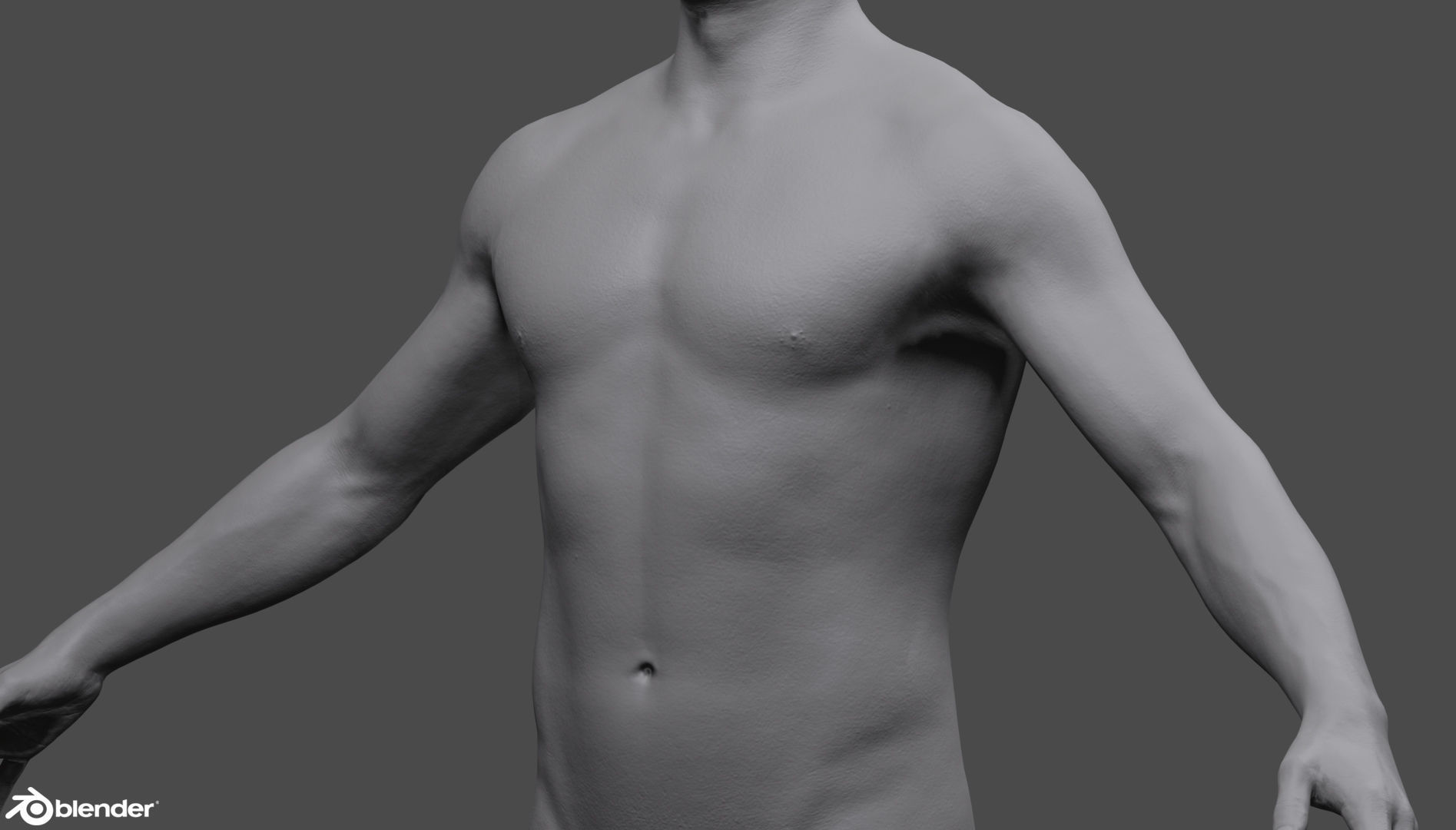 Male Custom Basemesh Lowpoly For Blender Low-poly 3D model_14