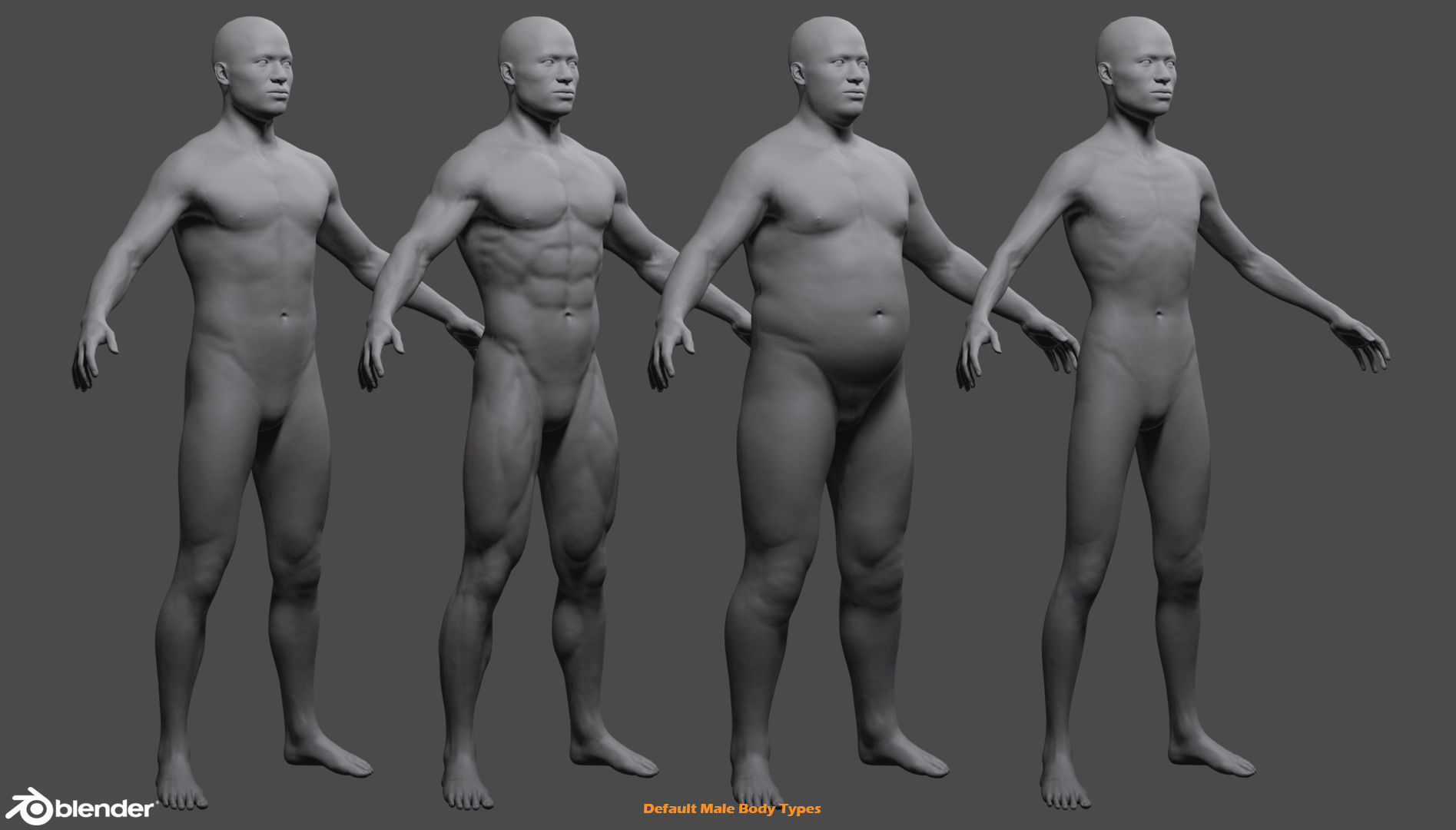 Male Custom Basemesh Lowpoly For Blender Low-poly 3D model_5
