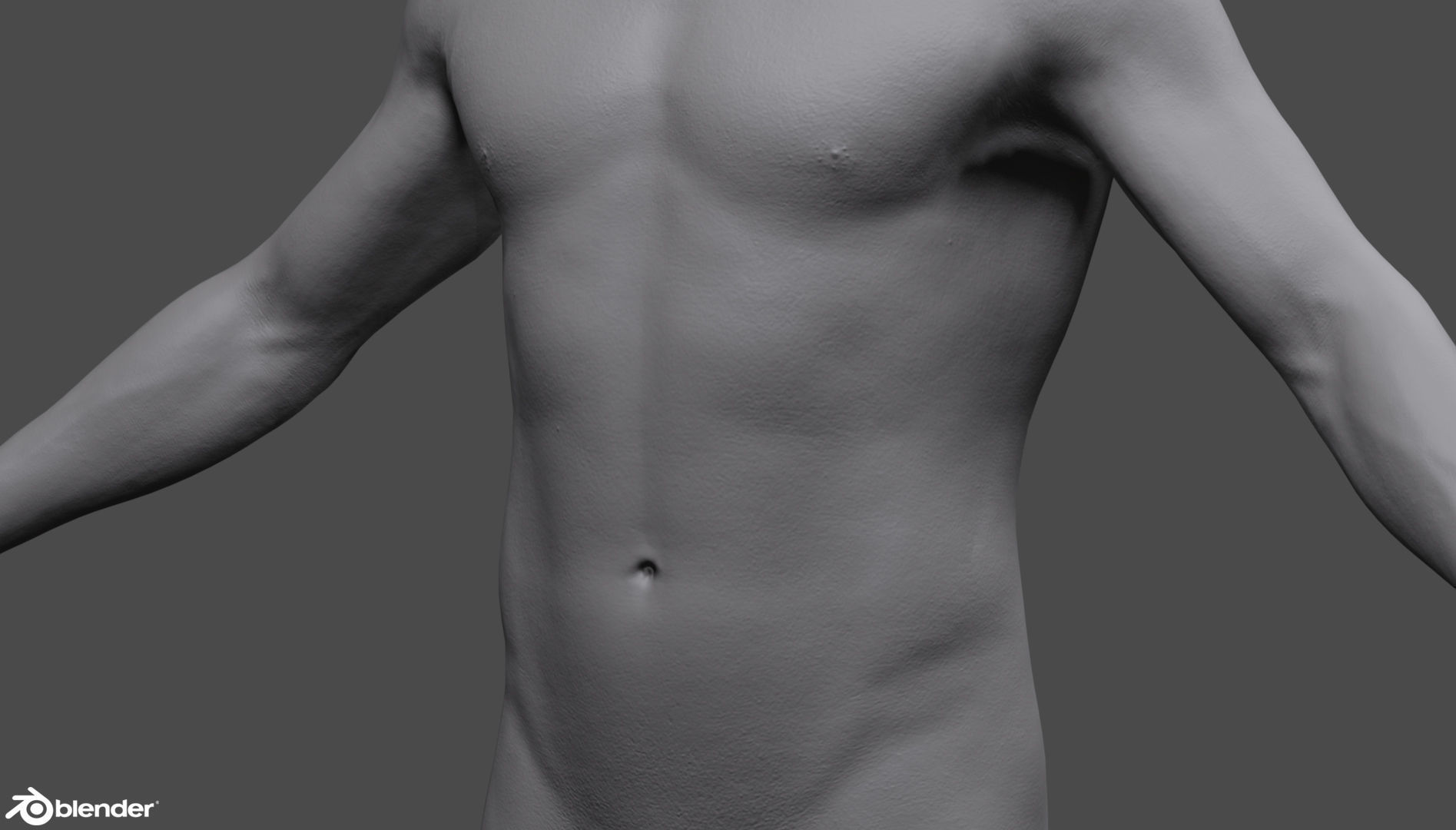 Male Custom Basemesh Lowpoly For Blender Low-poly 3D model_15