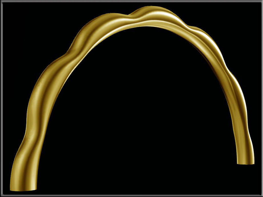 Flower Petals Band Ring - Half  Low-poly 3D model_1