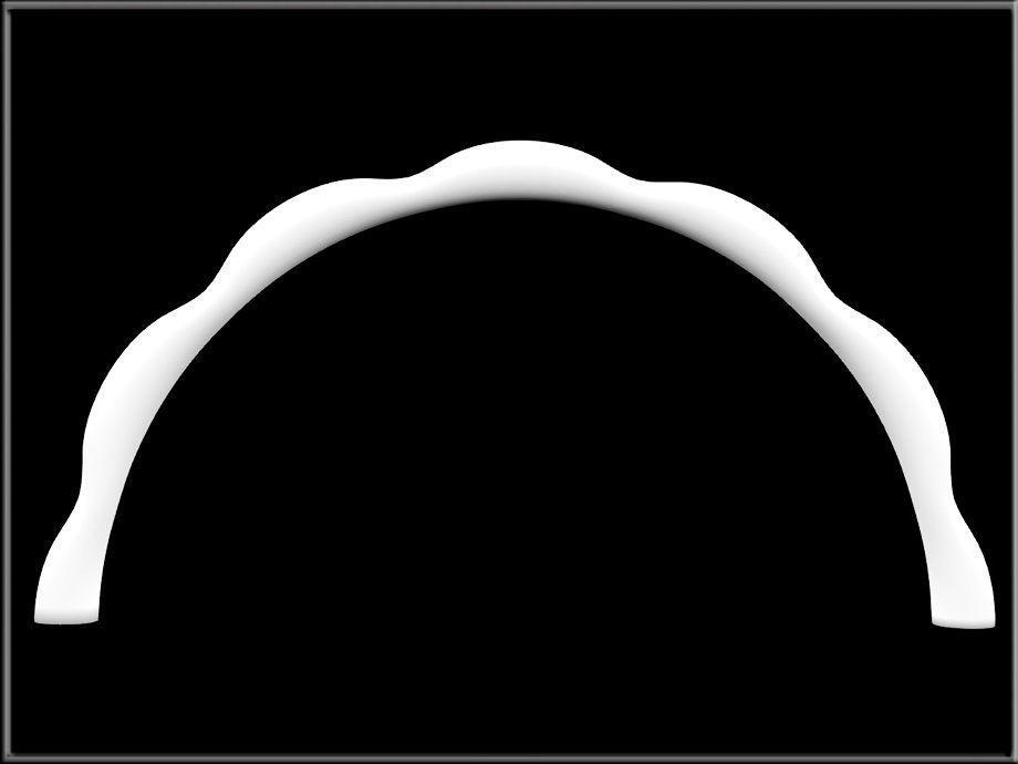 Flower Petals Band Ring - Half  Low-poly 3D model_4