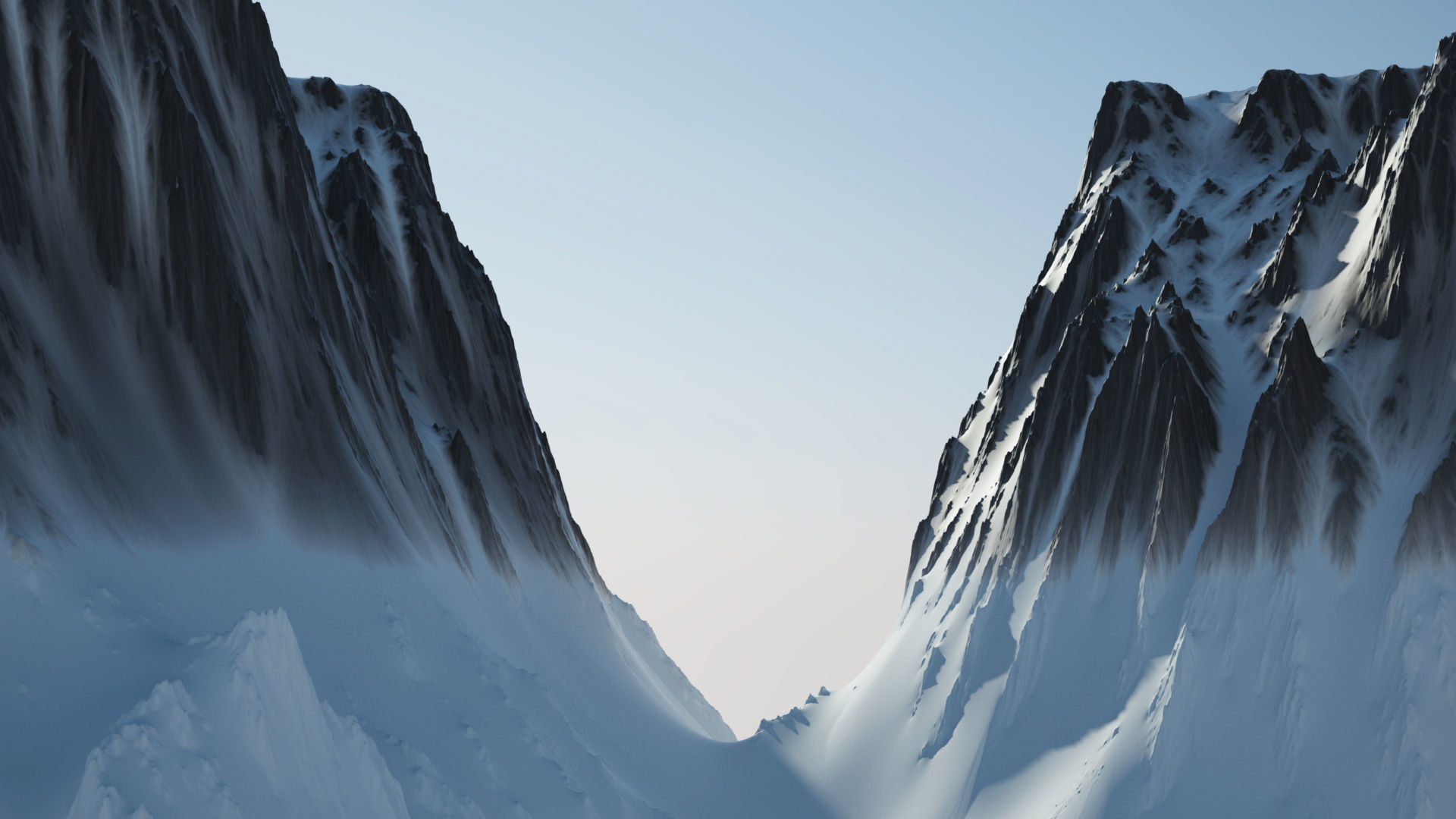 Snow Covered Mountain 3D model_2
