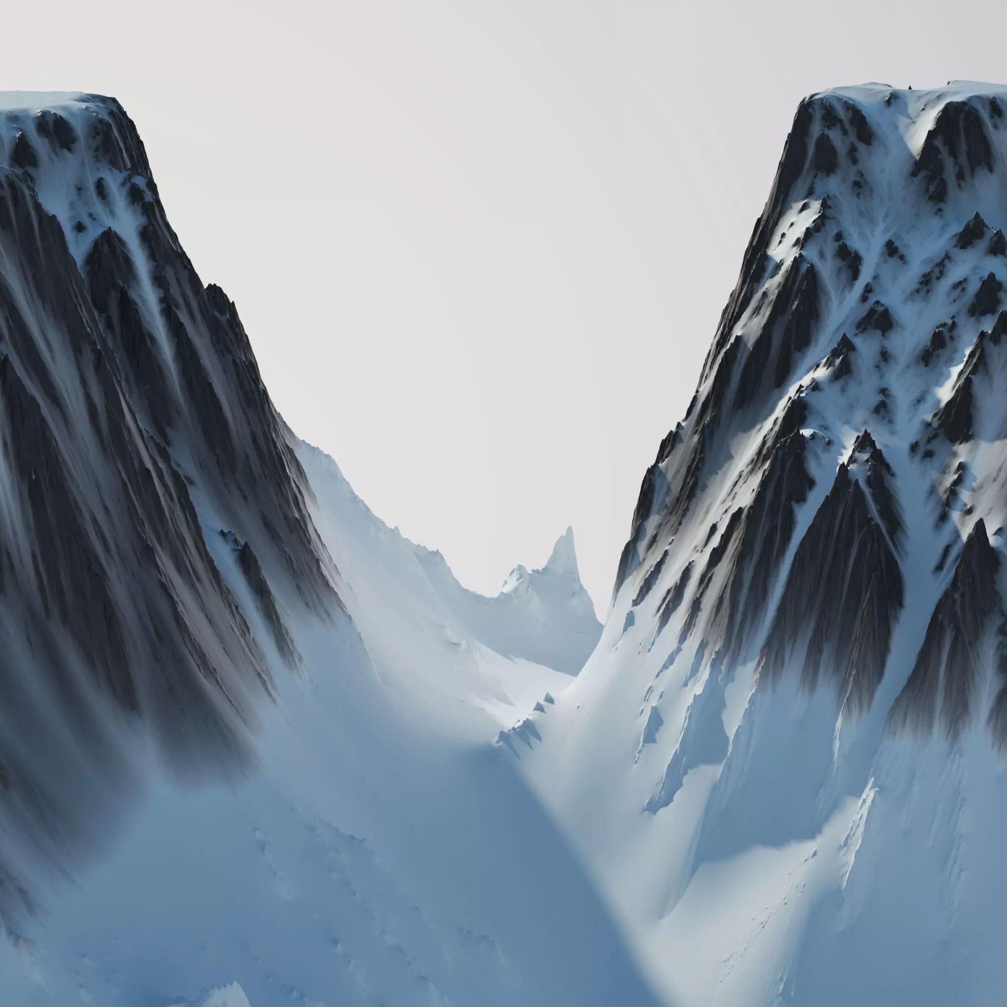 Snow Covered Mountain 3D model_0