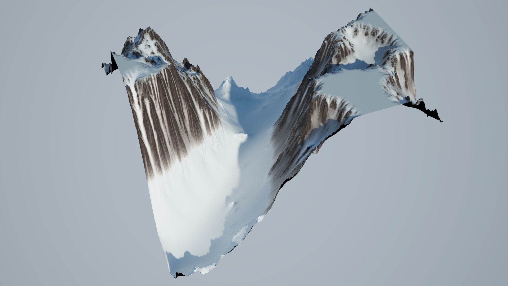 Snow Covered Mountain 3D model_4
