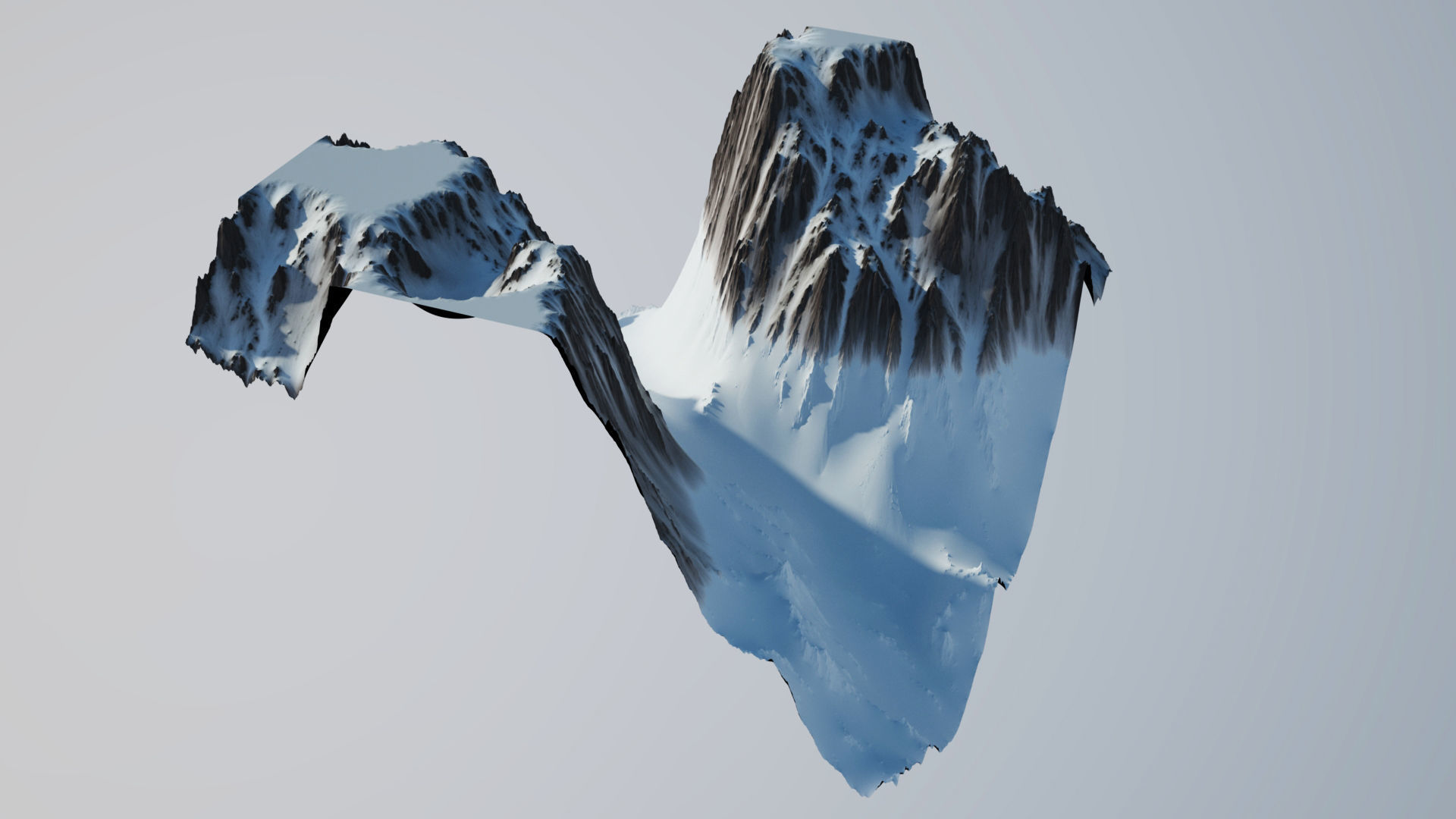 Snow Covered Mountain 3D model_6