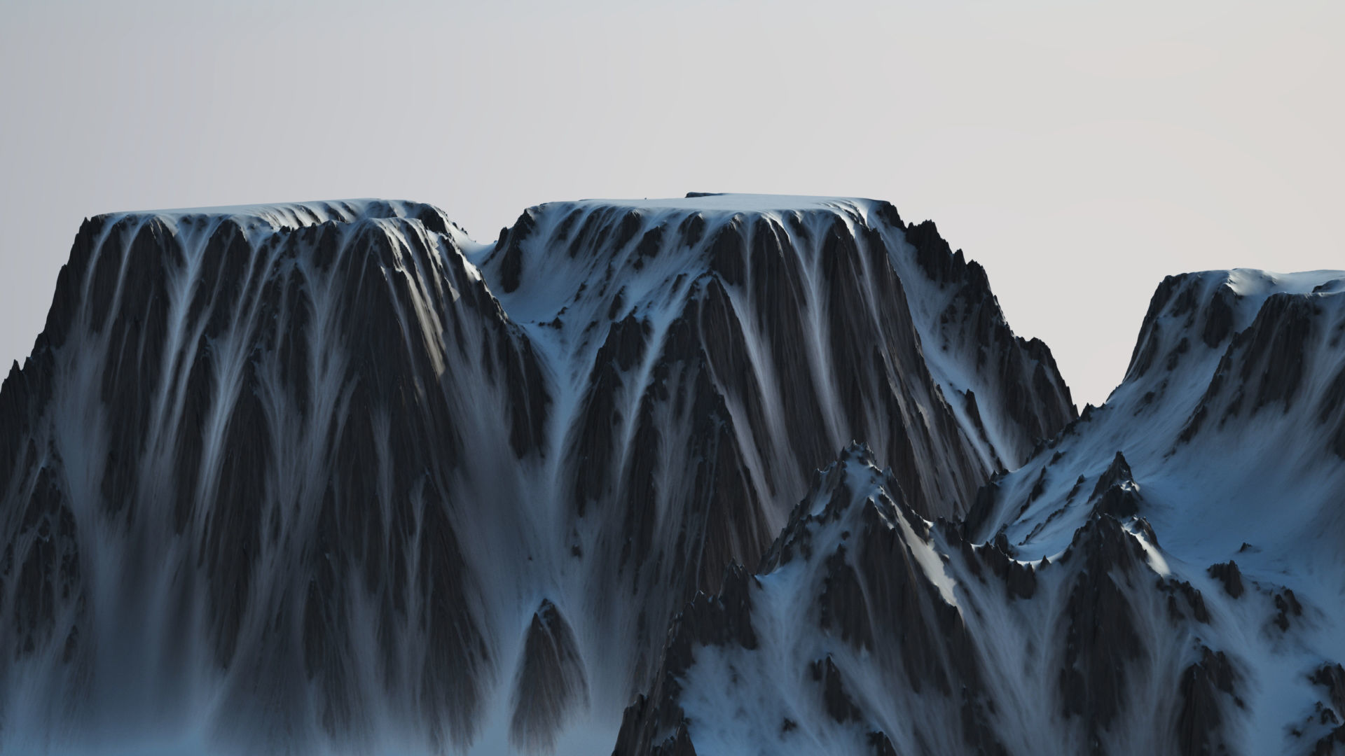 Snow Covered Mountain 3D model_1