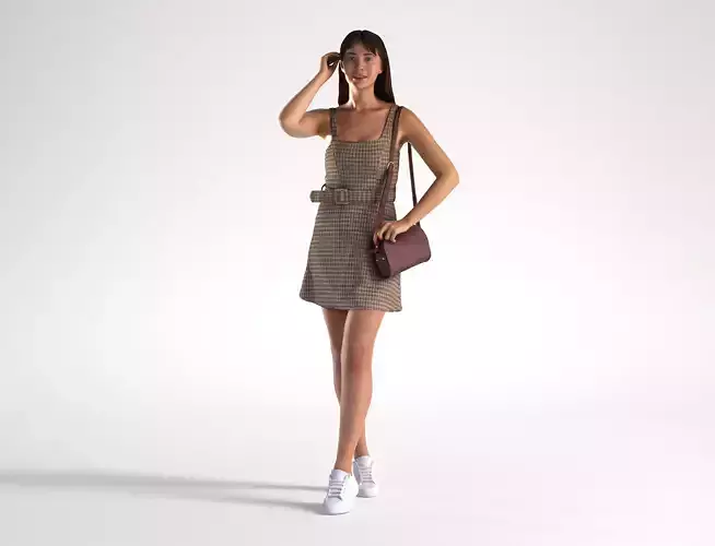 Woman Walking Shopping Low poly Marina 1284