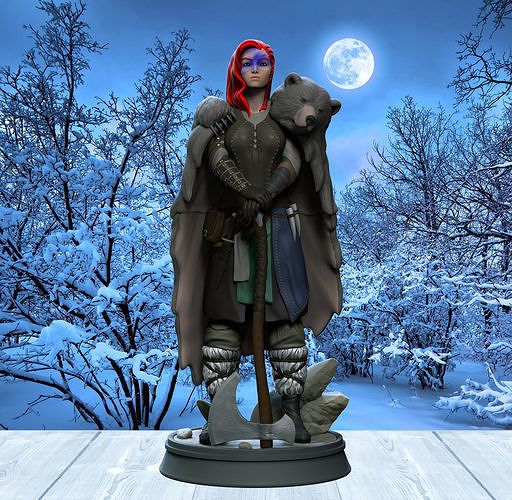 Nordic Female Warrior Free 3D print model