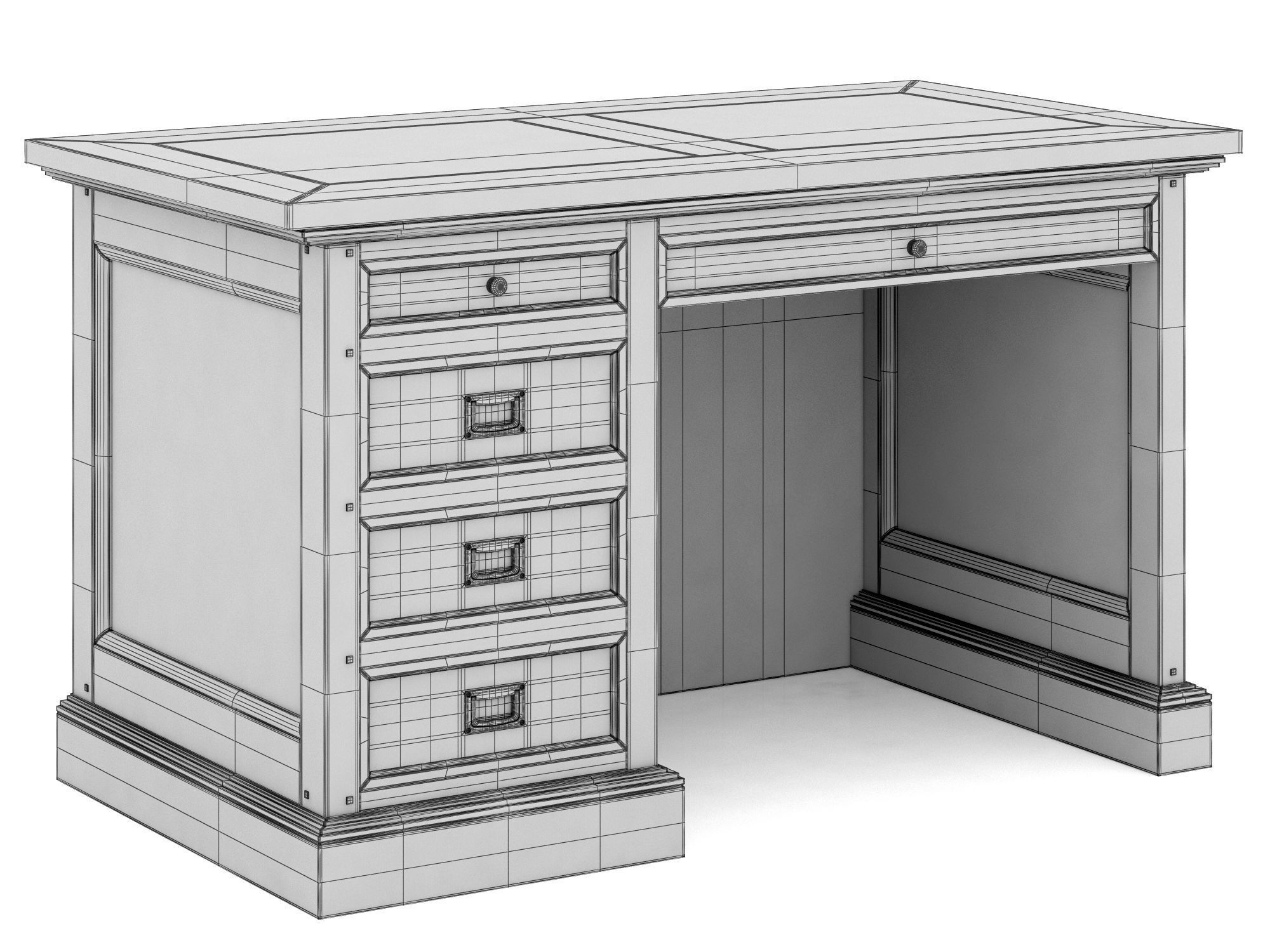 Dantone Home Oxford desk 3D model_5