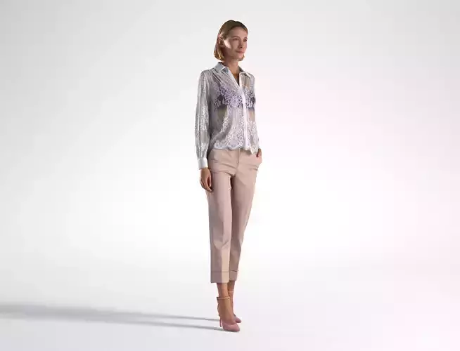 Woman Business Outfit Walking Low poly Natalia 1019