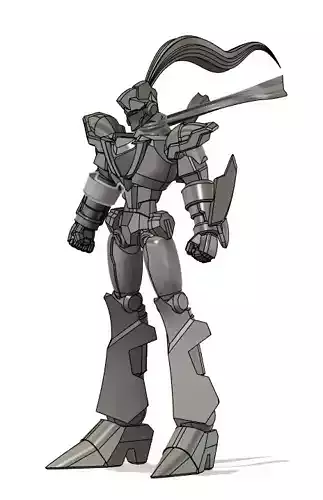 original design mechanic robot knight 3D print model