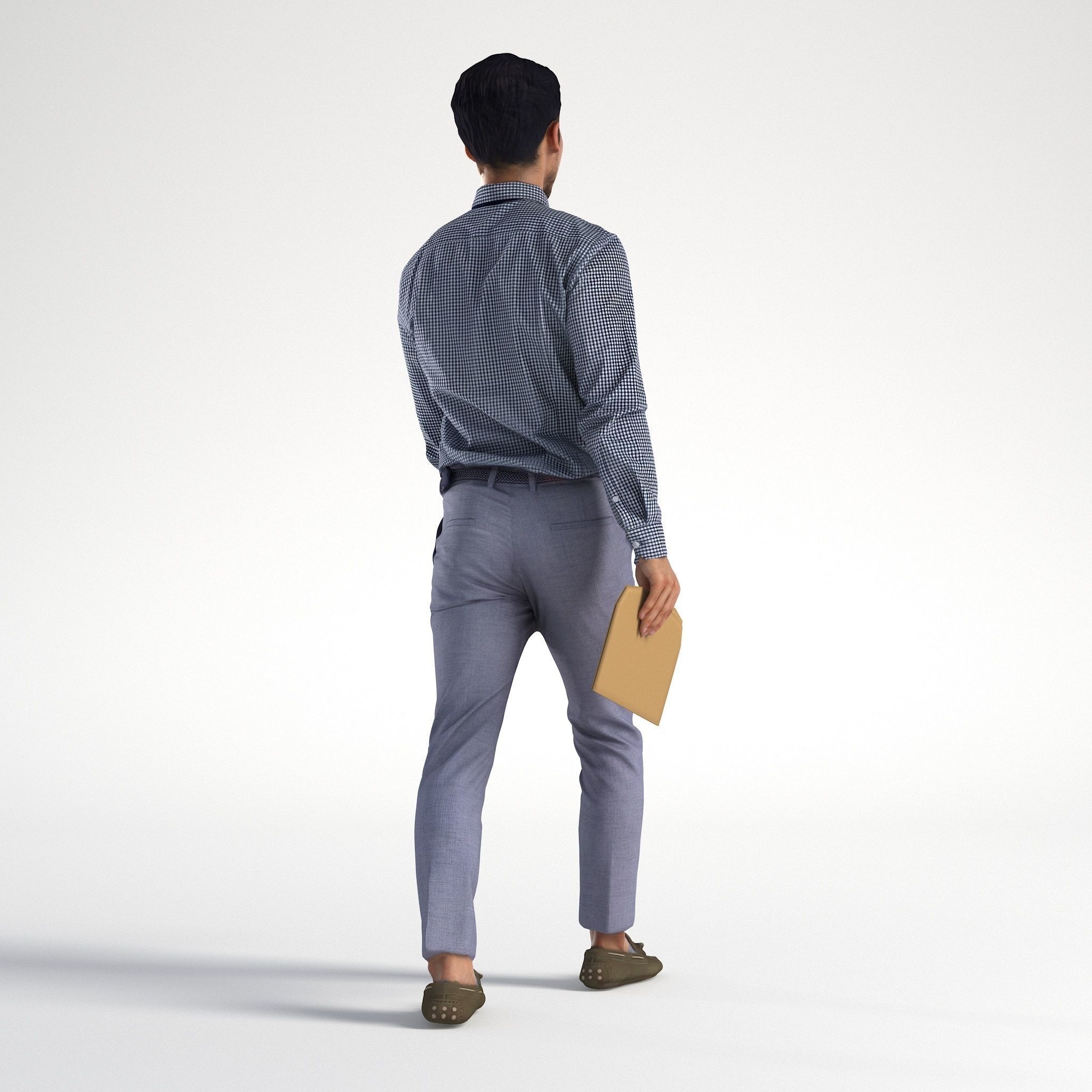 Man Business Outfit Walking Low poly Rizzy 1367 3D model_3