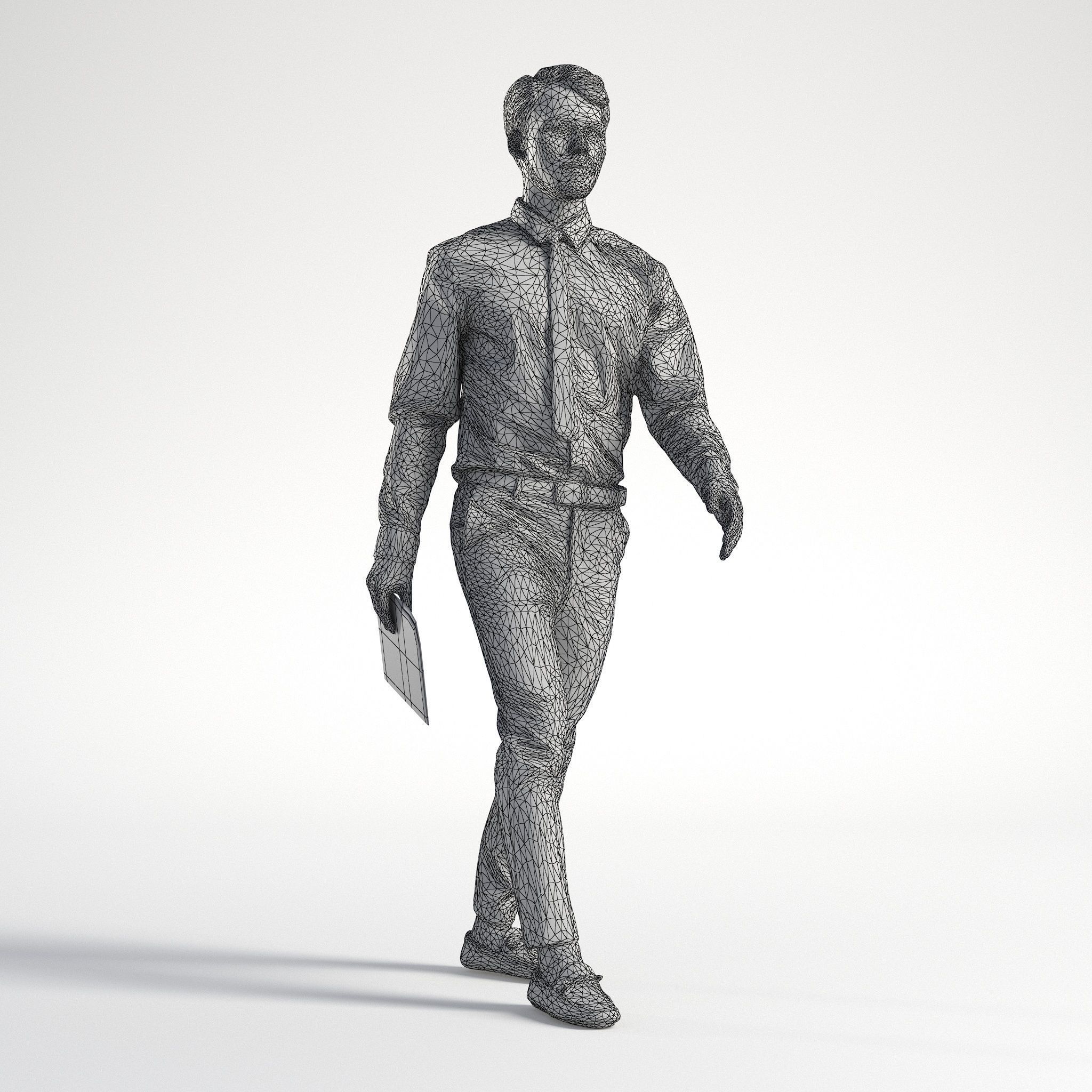 Man Business Outfit Walking Low poly Rizzy 1367 3D model_9