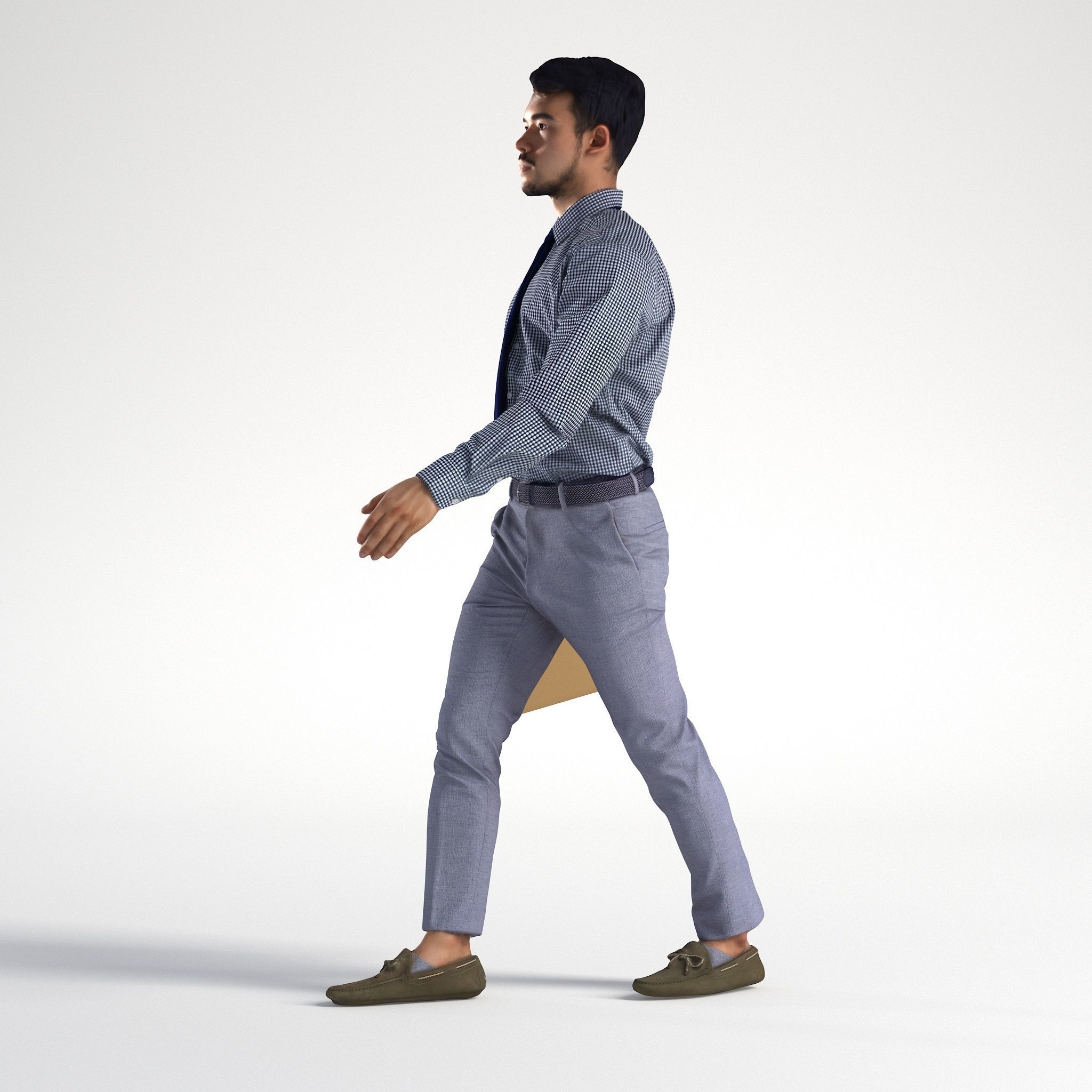Man Business Outfit Walking Low poly Rizzy 1367 3D model_6