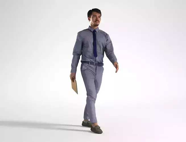 Man Business Outfit Walking Low poly Rizzy 1367