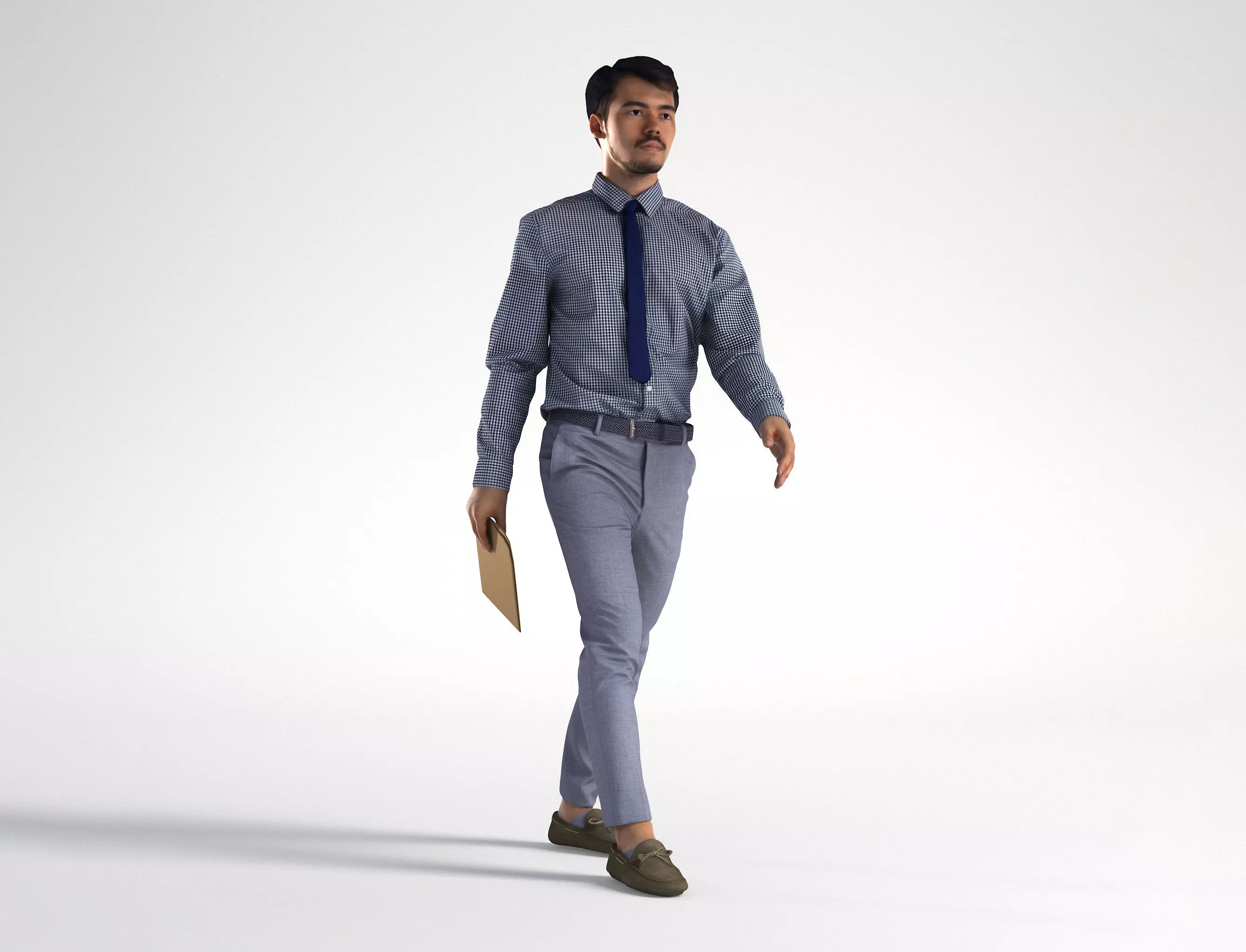 Man Business Outfit Walking Low poly Rizzy 1367 3D model_0