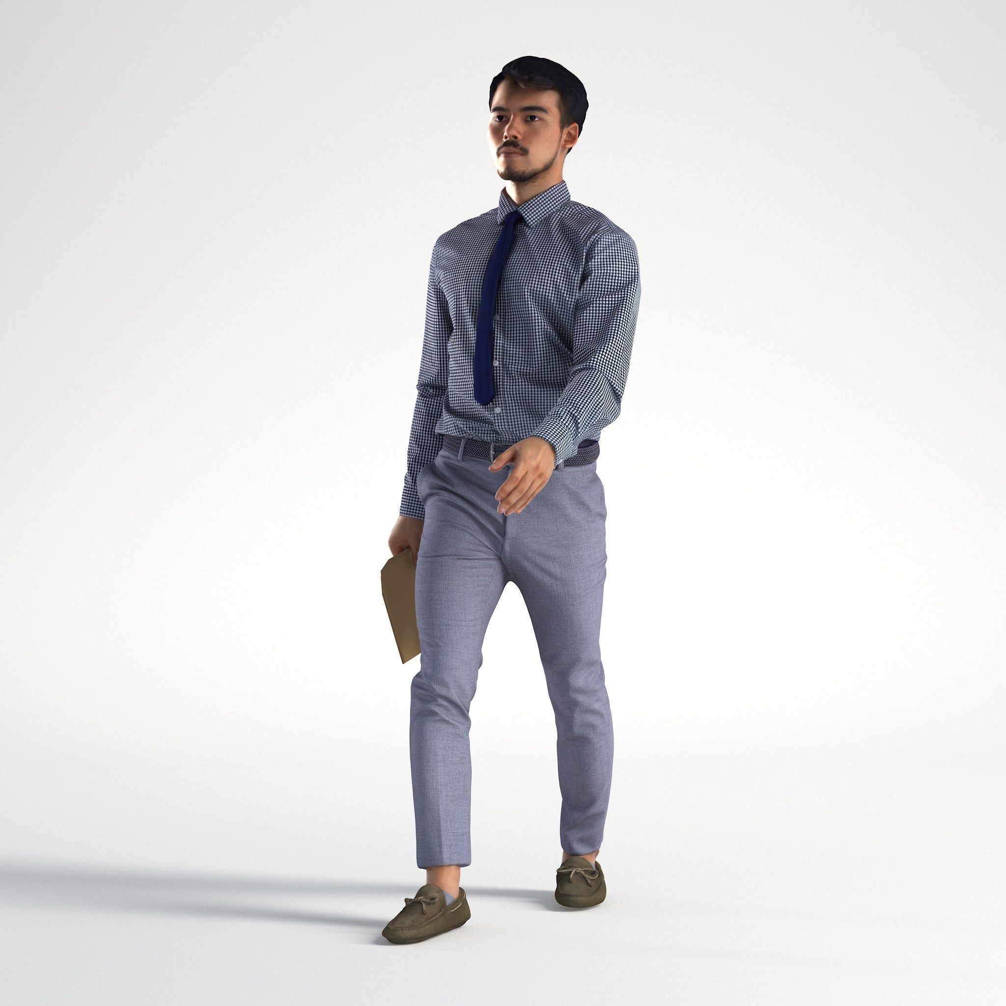 Man Business Outfit Walking Low poly Rizzy 1367 3D model_7