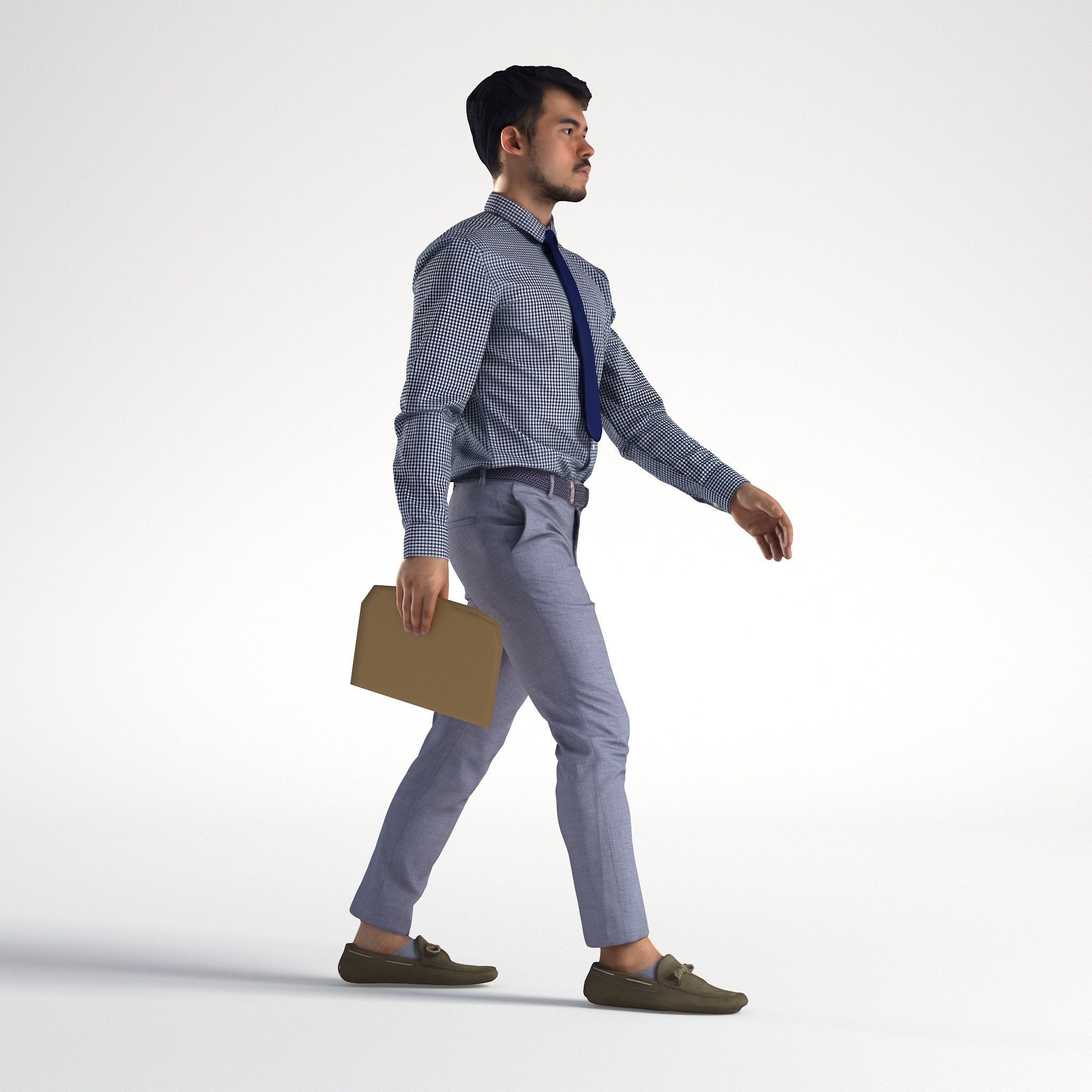 Man Business Outfit Walking Low poly Rizzy 1367 3D model_1
