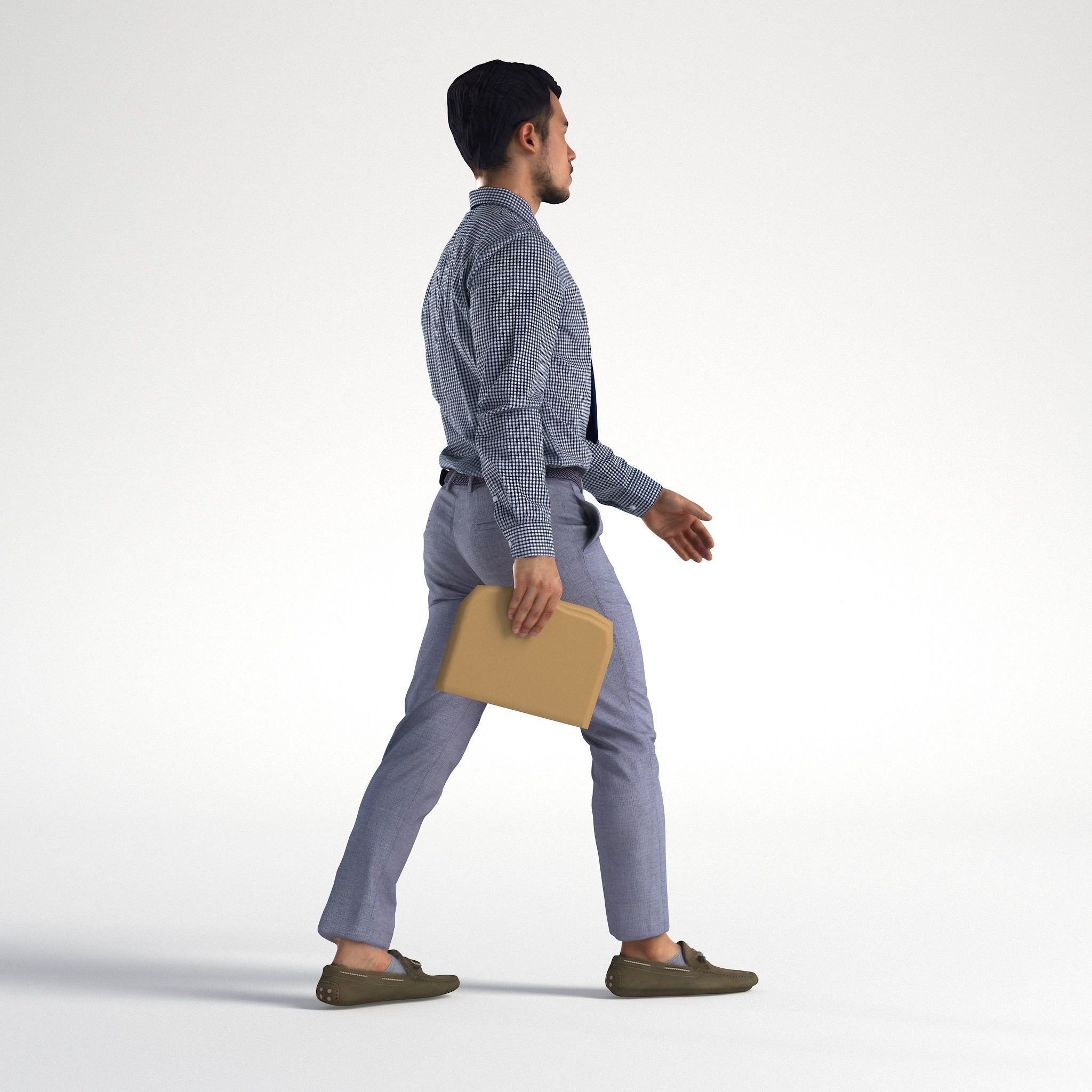 Man Business Outfit Walking Low poly Rizzy 1367 3D model_2
