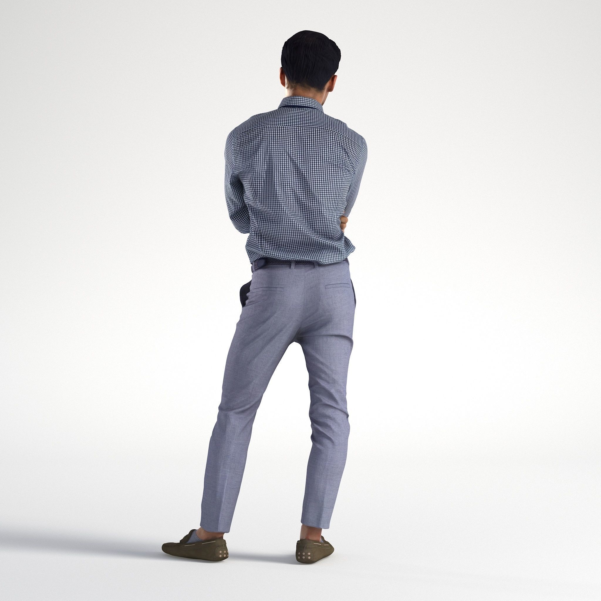 Man Business Outfit Standing with Coffee Low poly Rizzy 1371 3D model_4