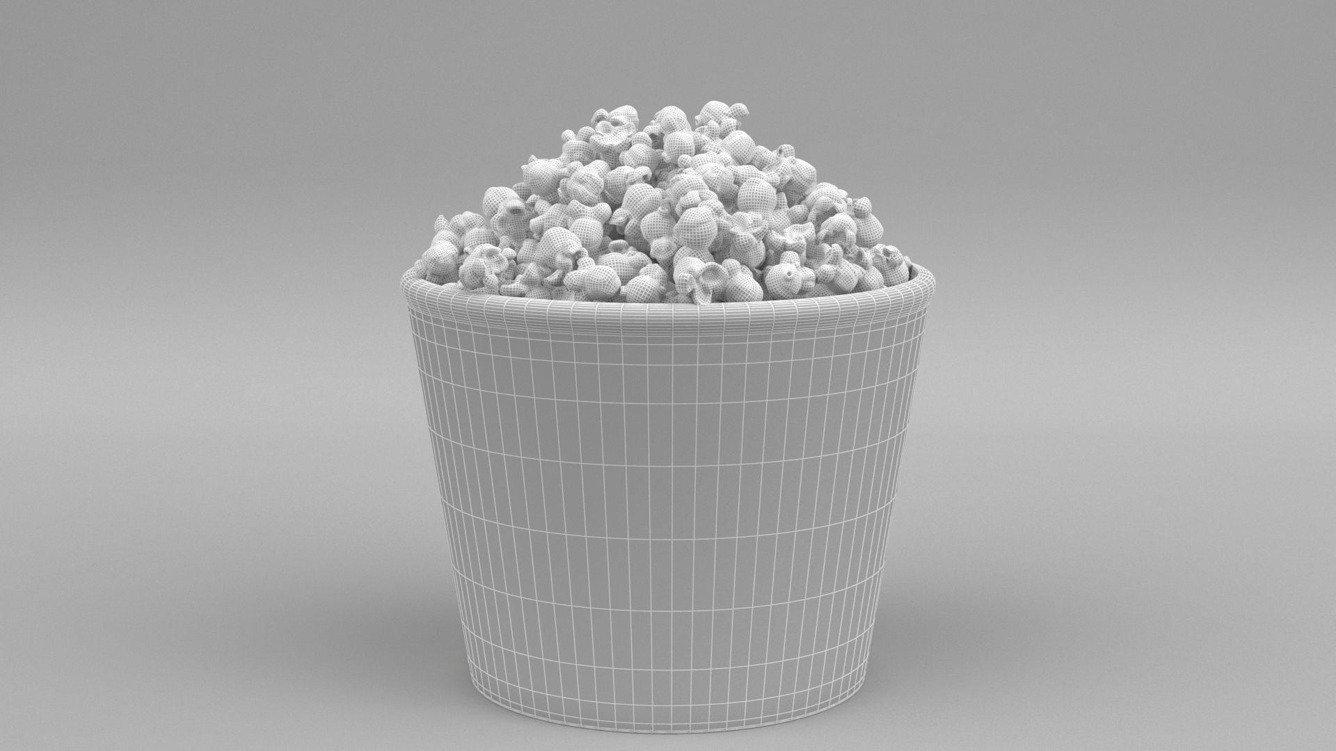 Popcorn in cup 3D model_2