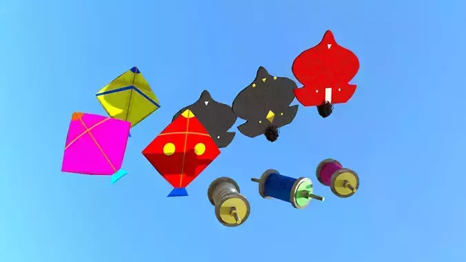 kites 3d models Low-poly 3D model