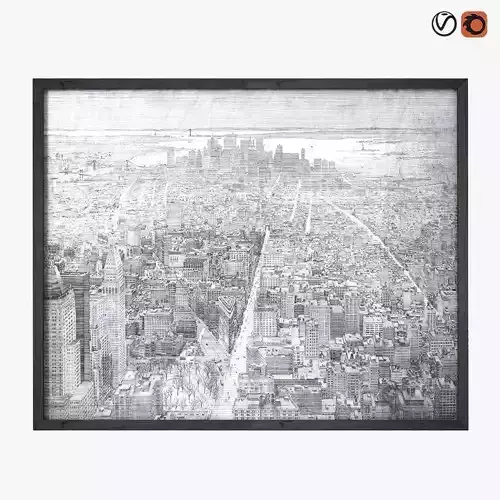Restoration Hardware Zoey Riley Map Of Lower Manhattan 3D model