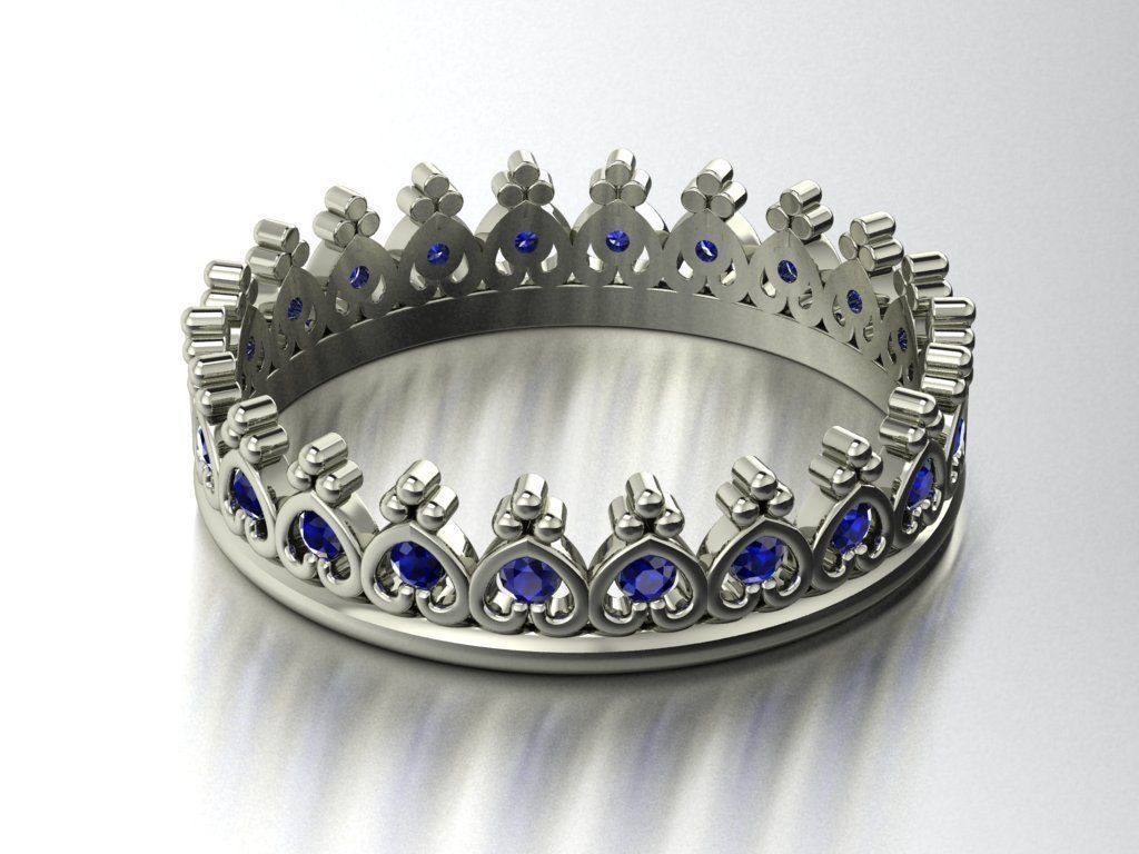 Crown ring 3D print model_4