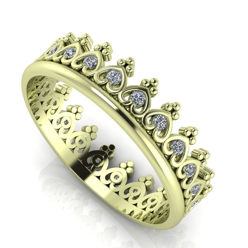 Crown ring 3D print model_5