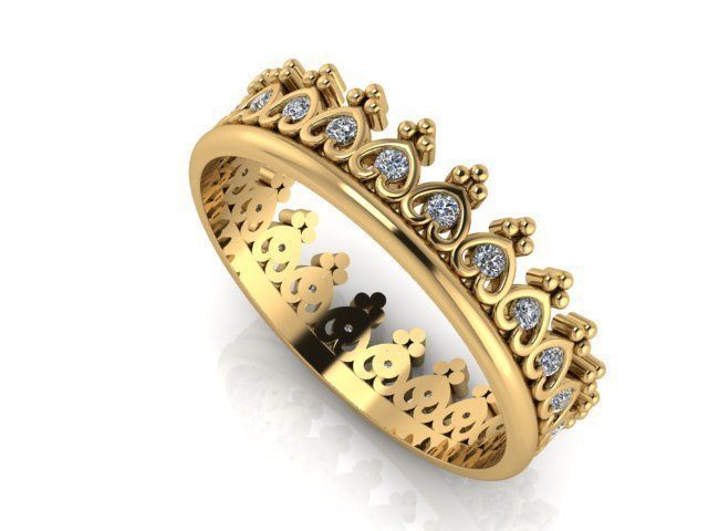 Crown ring 3D print model_1