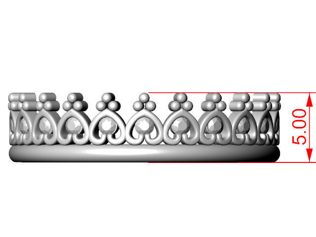Crown ring 3D print model_2